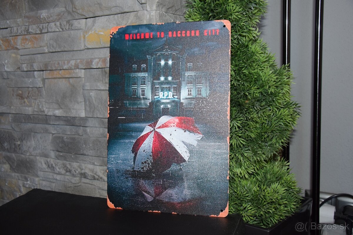 Resident Evil plechova tabula 30x20cm - 3