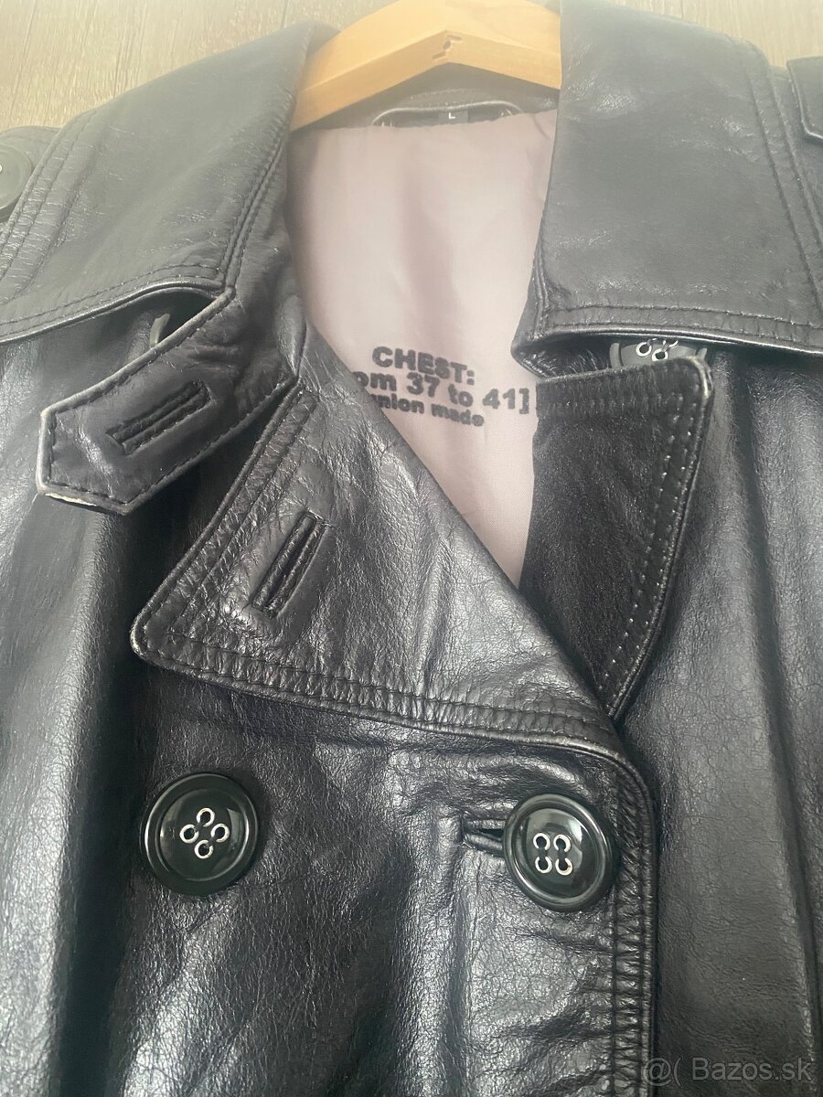 Retro dámsky kožený kabát - 3