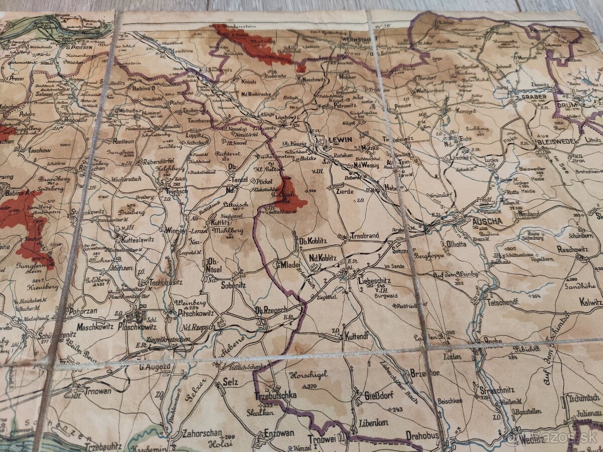 Stará německá mapa Leitmeritz (Litoměřice), J.J.Schweizer - 3