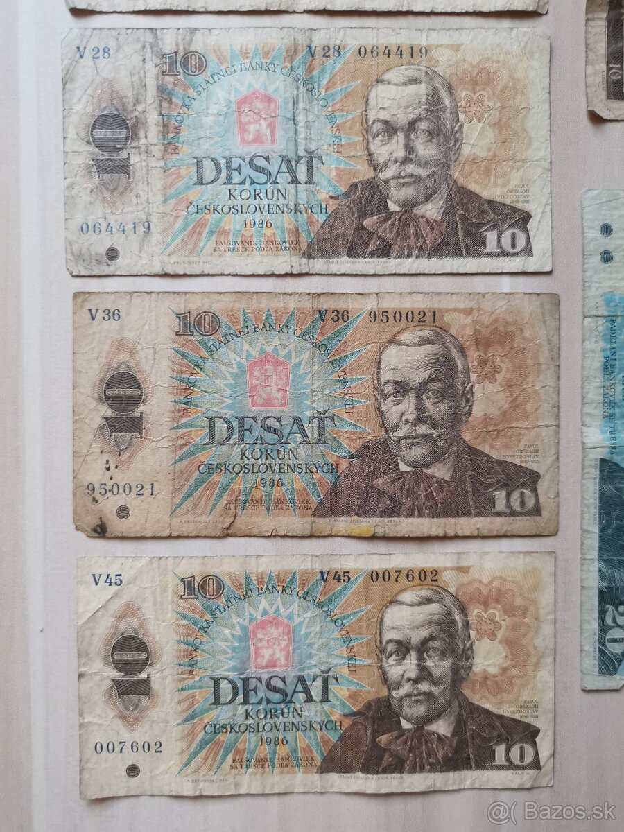 Staré československé bankovky 10KČS a 20KČS - 3