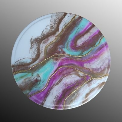 Predám čarovný čajový stolík 49cm. Živicová technika. - 3