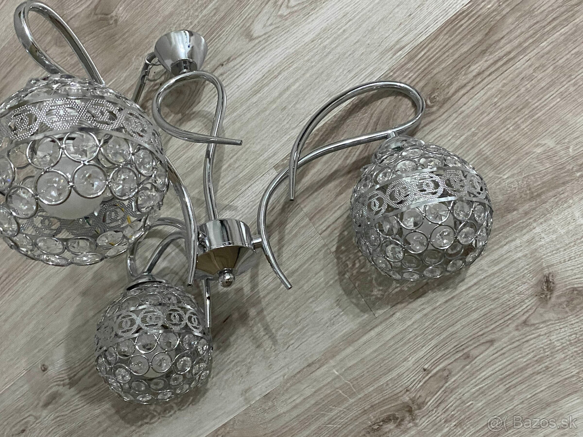 Predám moderný luster – chróm/sklo - 3