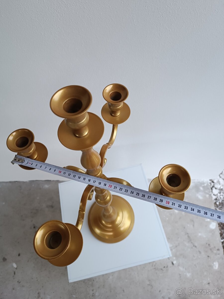 Zlaty 5 ramenny svietnik - 3