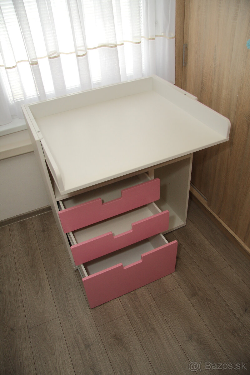 IKEA prebalovací pult - ružový - 3