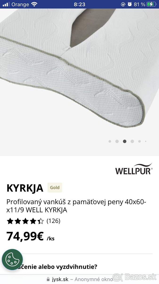 Vankus z pamatovej peny novy - 3