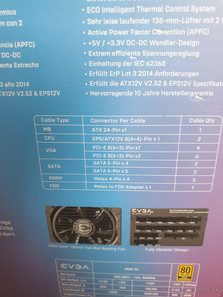 EVGA SuperNOVA 2000 G+ PC zdroj - 3