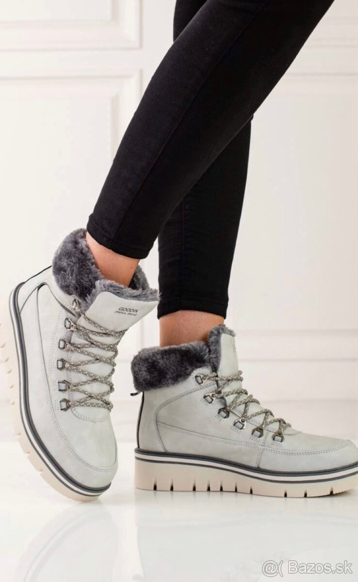 Dámske sivé traperky - 3