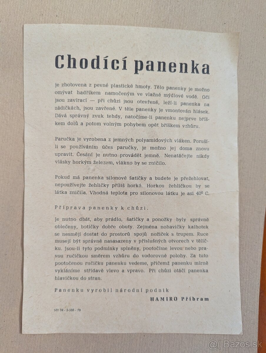Retro Chodící panenka HAMIRO, 60 cm - 3
