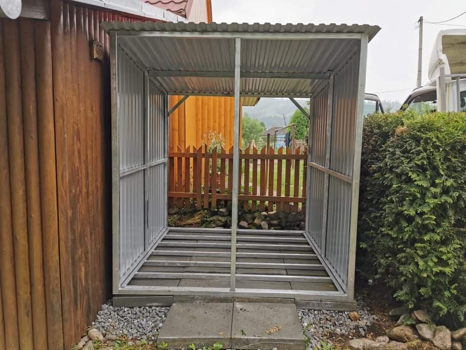 Prístrešok na palivové drevo 3x1,2m RAL3011 višňa - 3