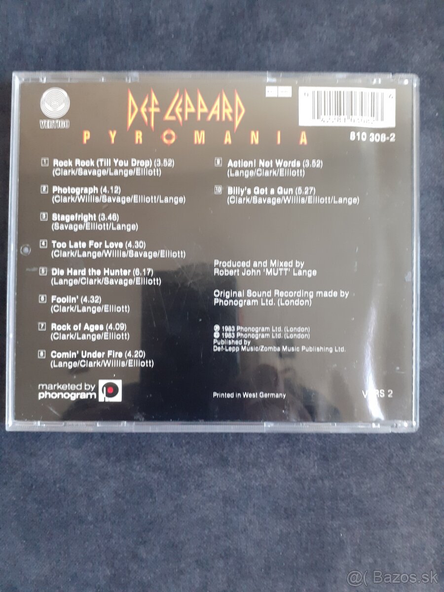 Predám originál CD Def Leppard-Pyromania 1983 Vertigo - 3