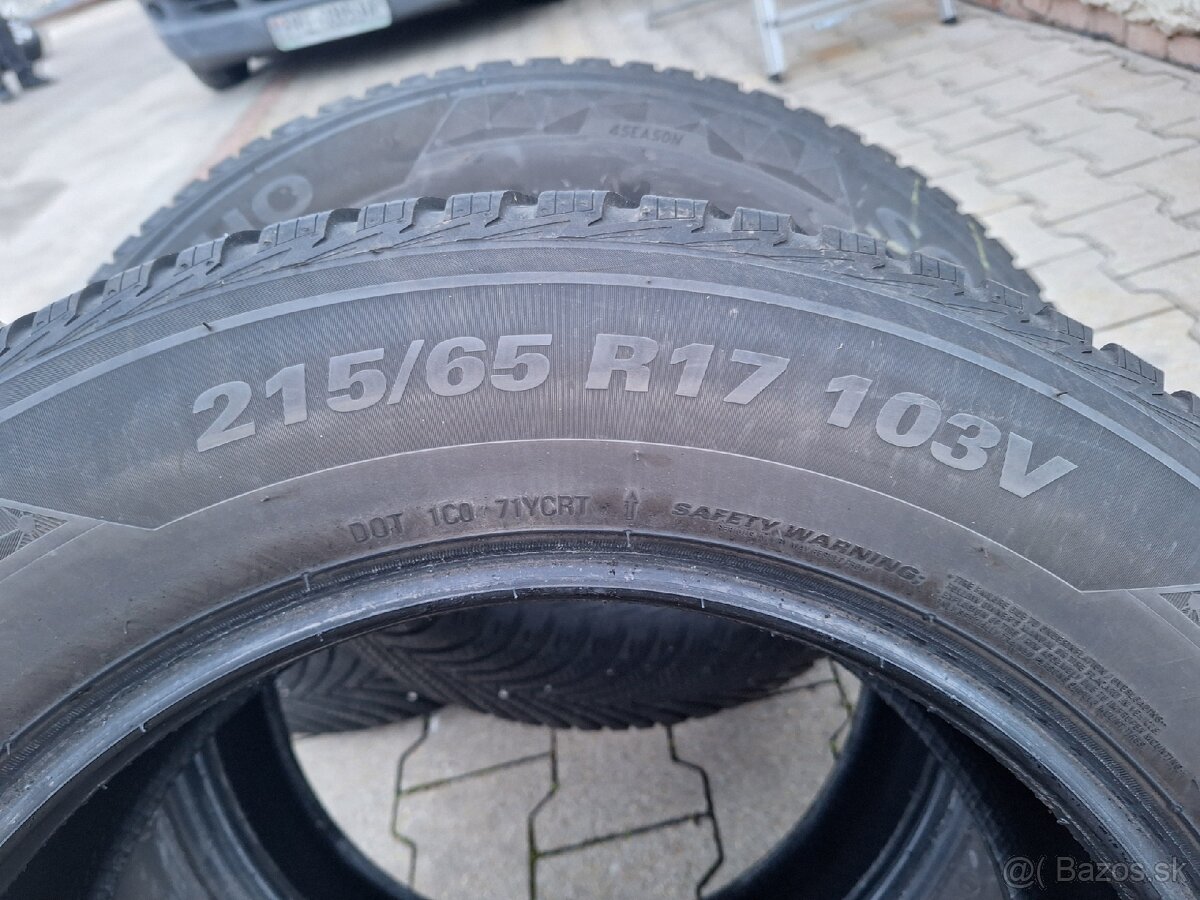 215/65 R 17 103V KUMHO SOLUS (celoročne) 10€ - 1ks. - 3