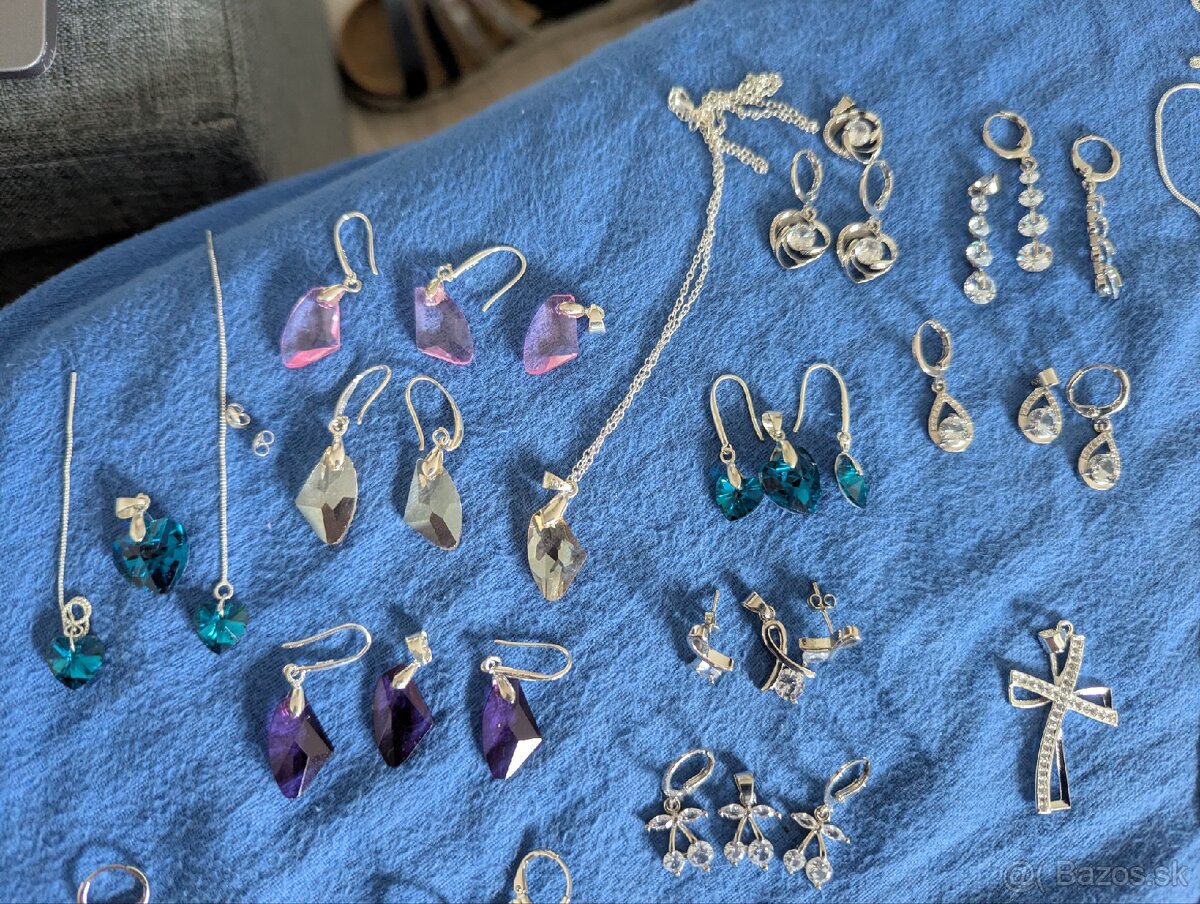 Strieborna retiazka,nausnice,privesok - 3