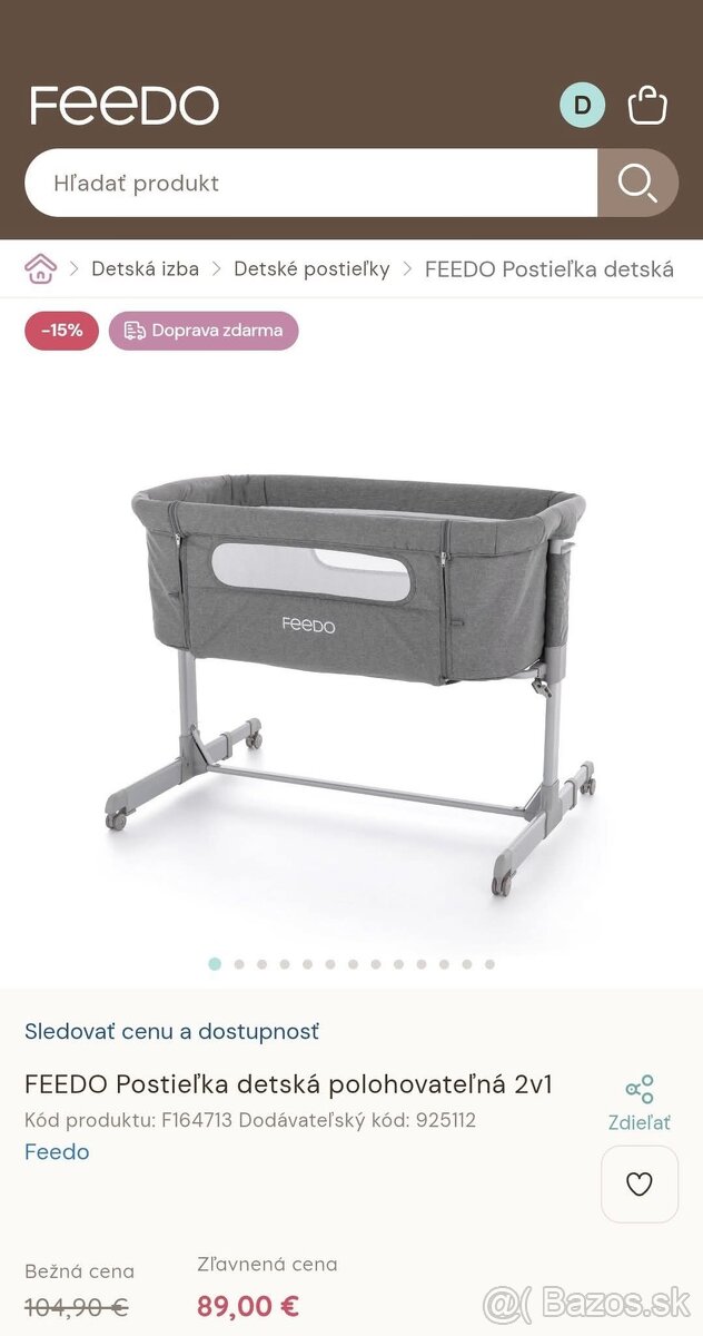 Polohovateľná postieľka - 3