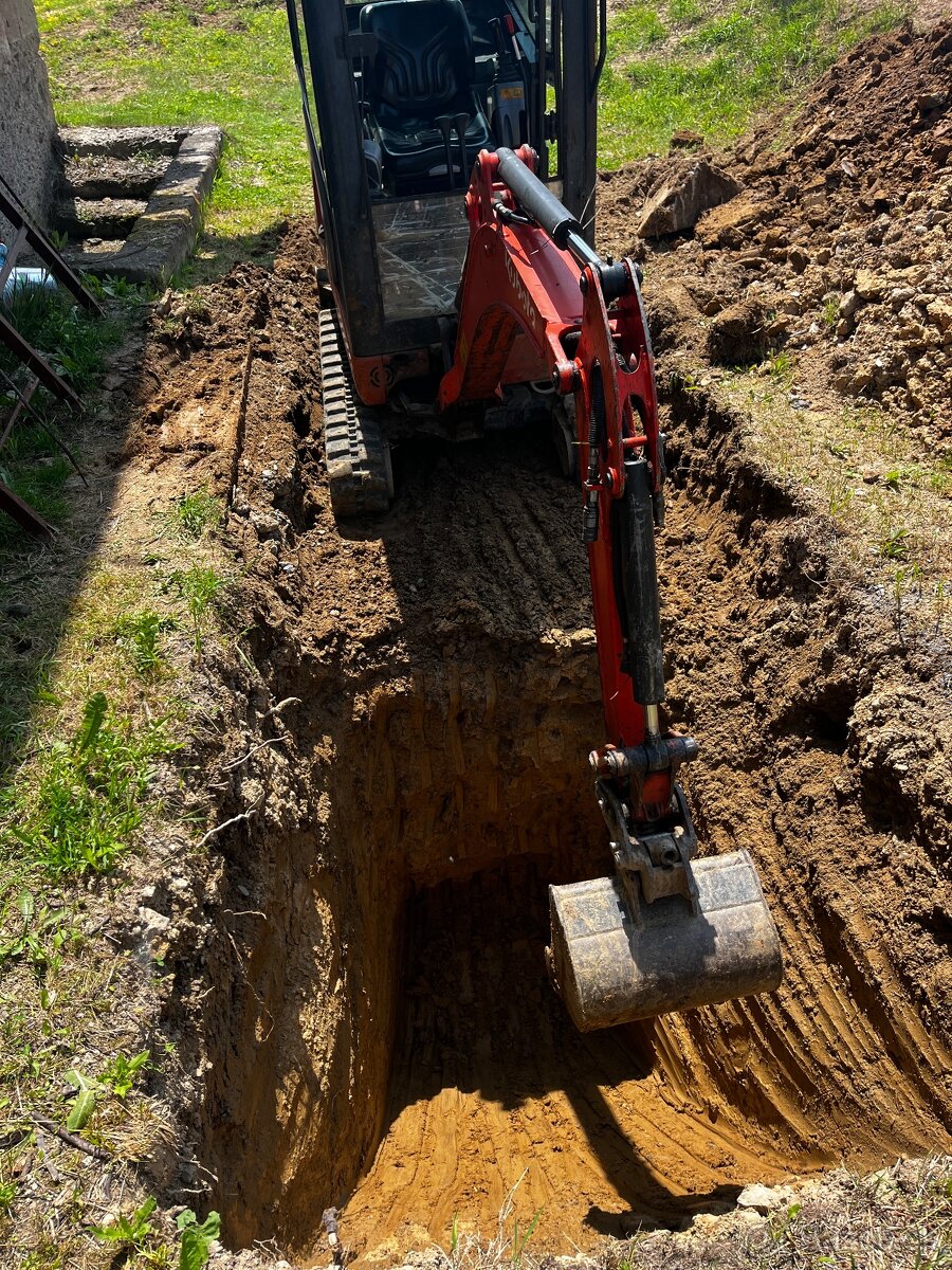 Zemné a výkopové práce, Minibager, nákladná doprava bager - 3