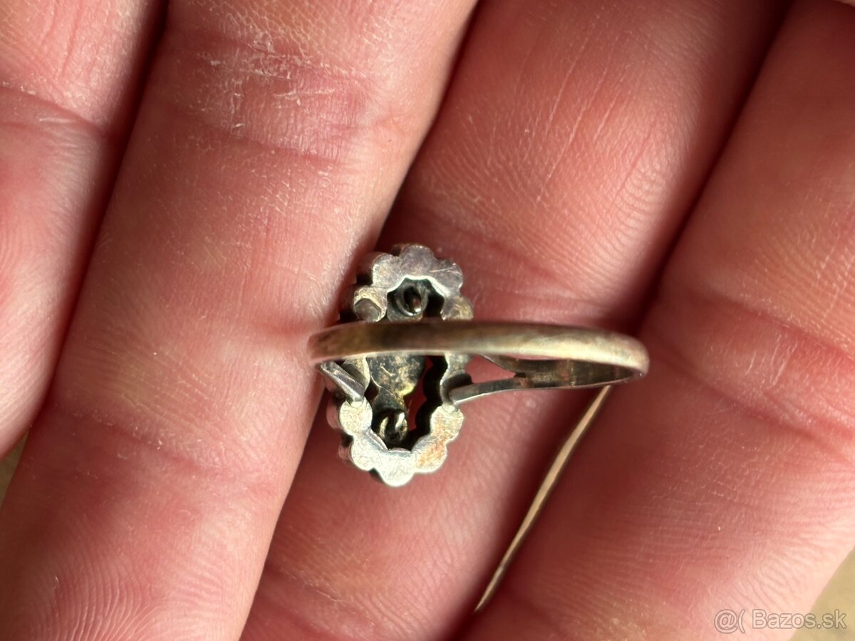 Strieborný prsteň - cesky granat - 3