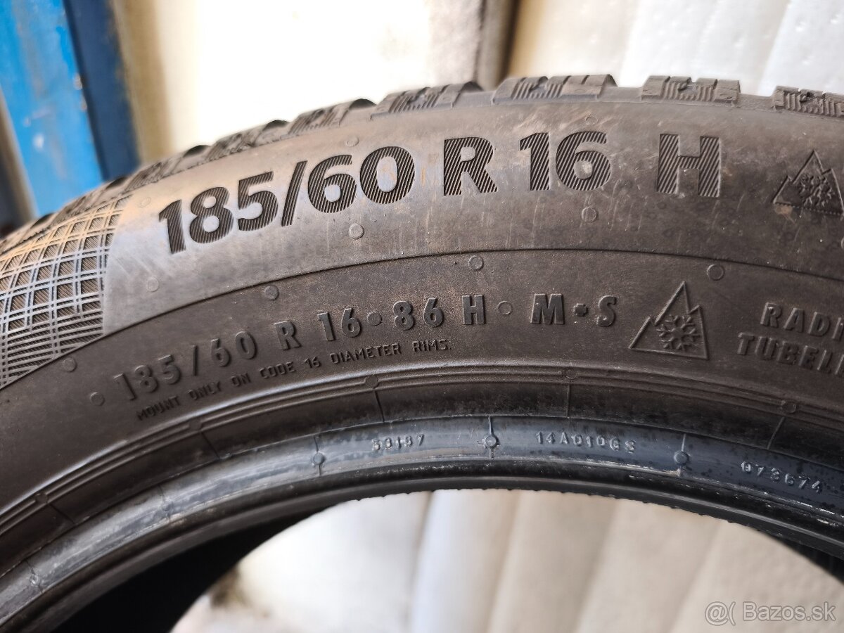 185/60 r16 zimné pneumatiky Continental 7-7,5mm - 3