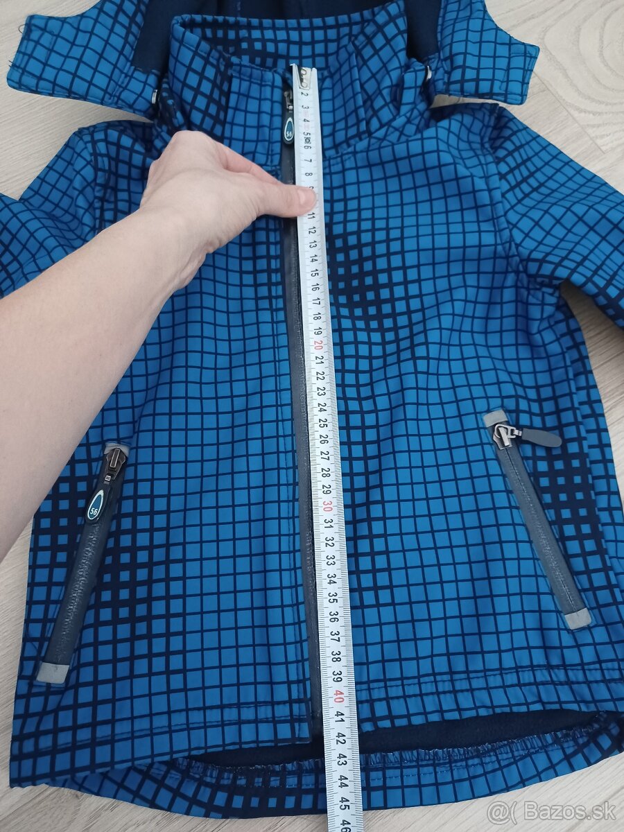 Modrá kockovaná softshellová bunda - 3