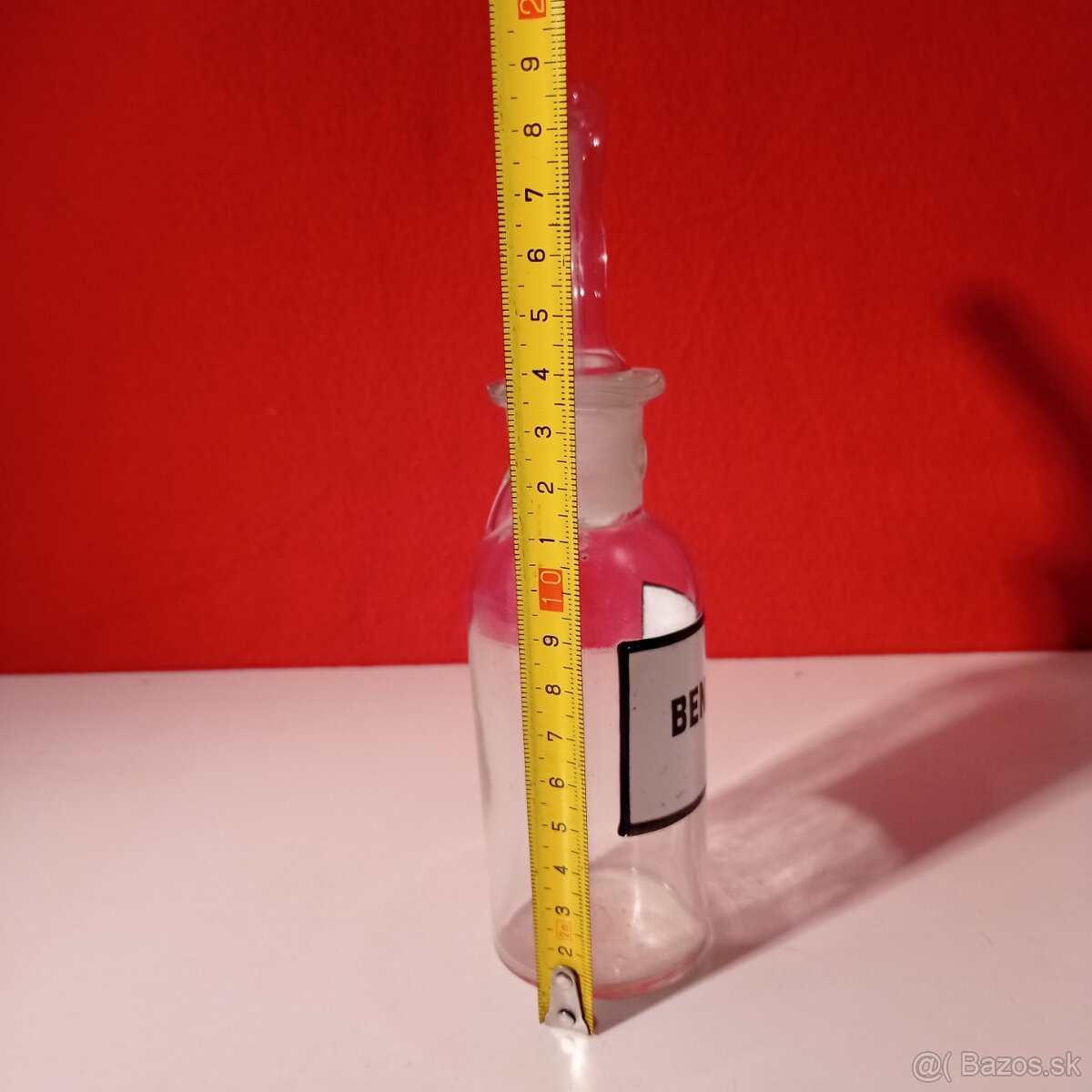 Starožitná lekárnická nádoba s kvapátkom a popiskou - 3