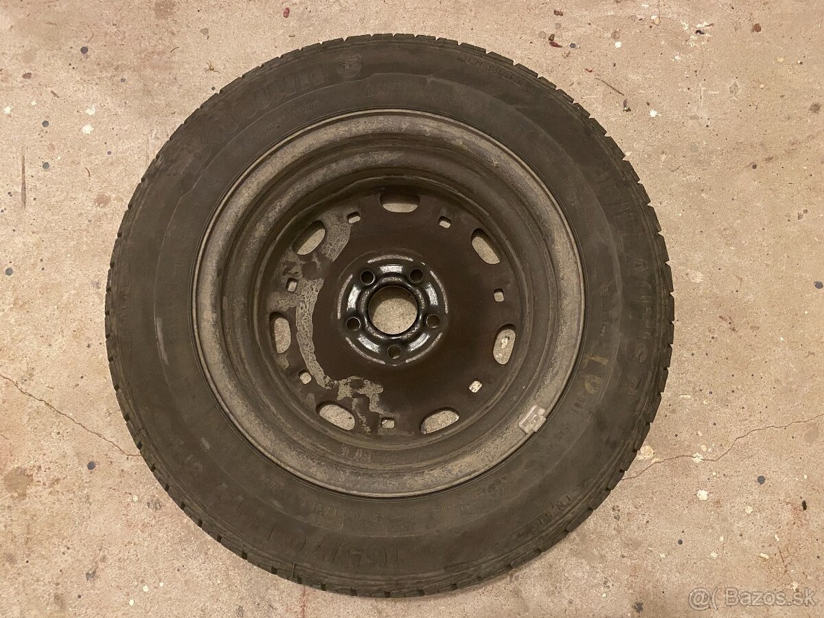 Plechove disky a letne pneumatiky 165/70 R14 4x - 3