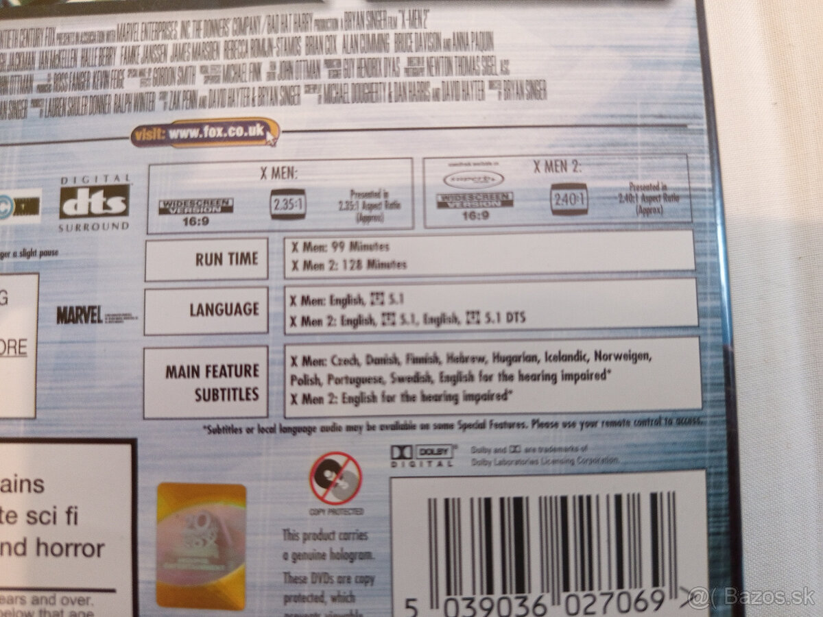 predám DVD X-MEN 1+2 - 3