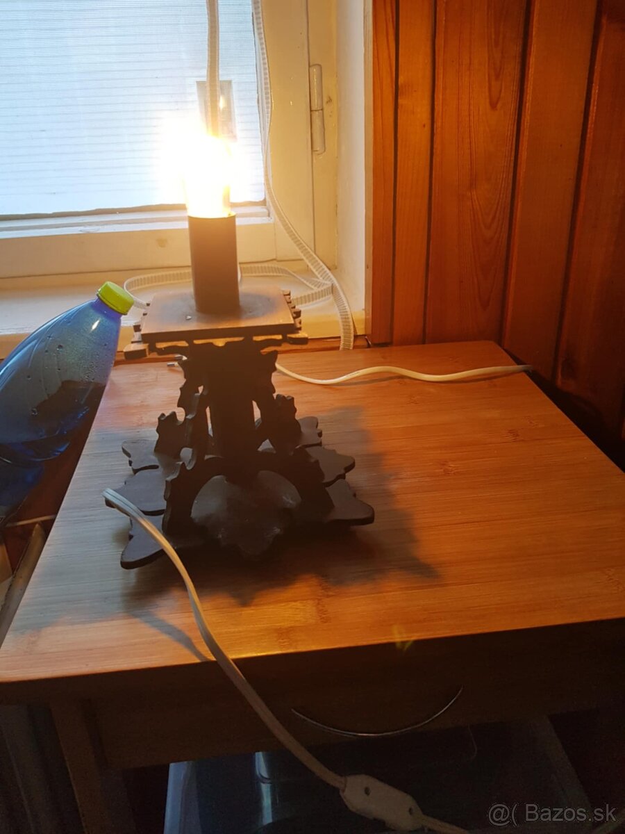 Starozitna drevena stolova lampa - 3