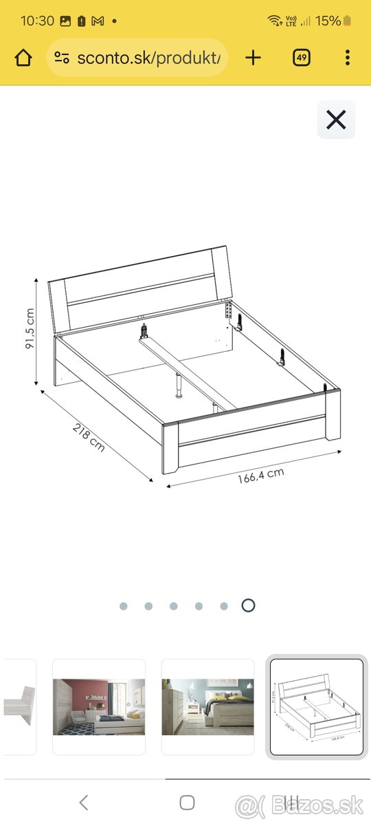 Manželská posteľ Dub CRAFT - 3
