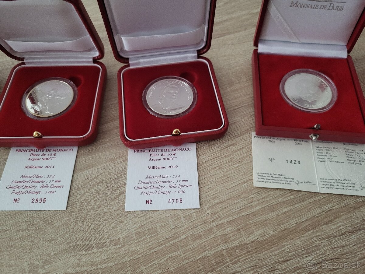 Strieborné mince monaco - 3