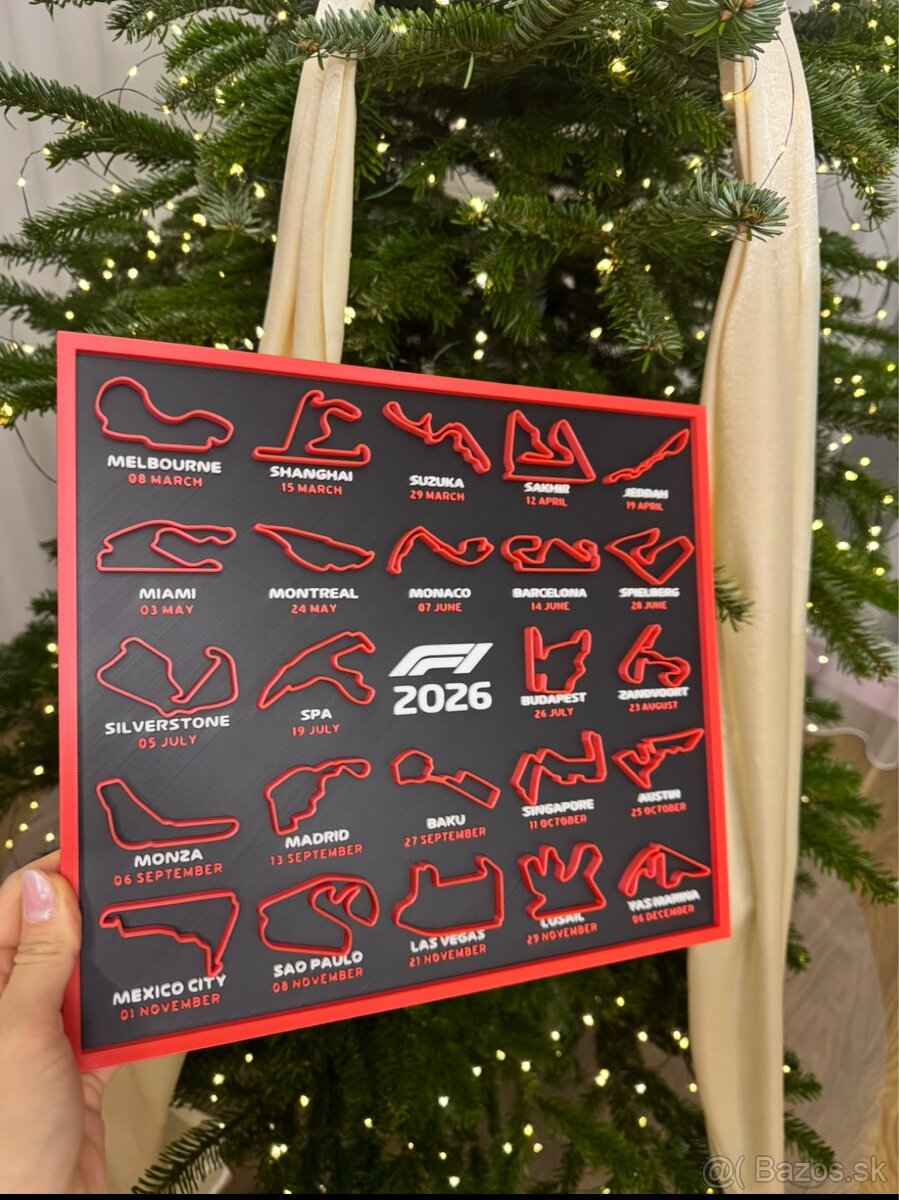 Športový suvenír kalendár okruhov F1 2026 - 3
