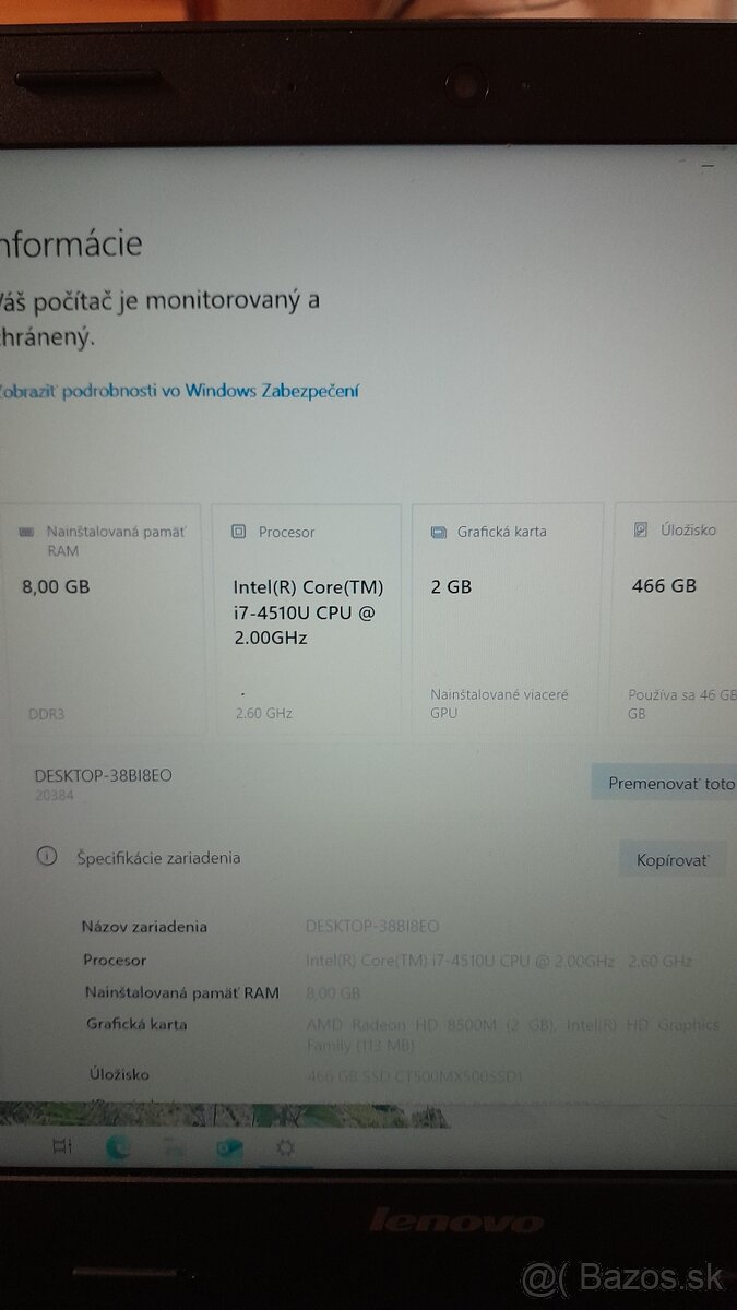 Lenovo B50-75 - i7 4510u, 8GB RAM, 500GB SSD, RADEON 8500M - 3