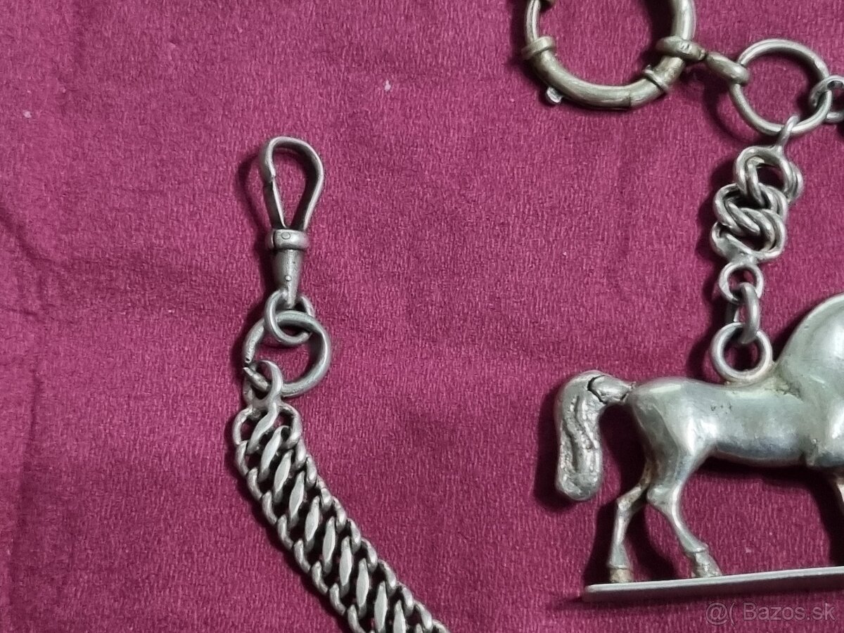 Strieborná retiazka,na vreckové hodinky. - 3