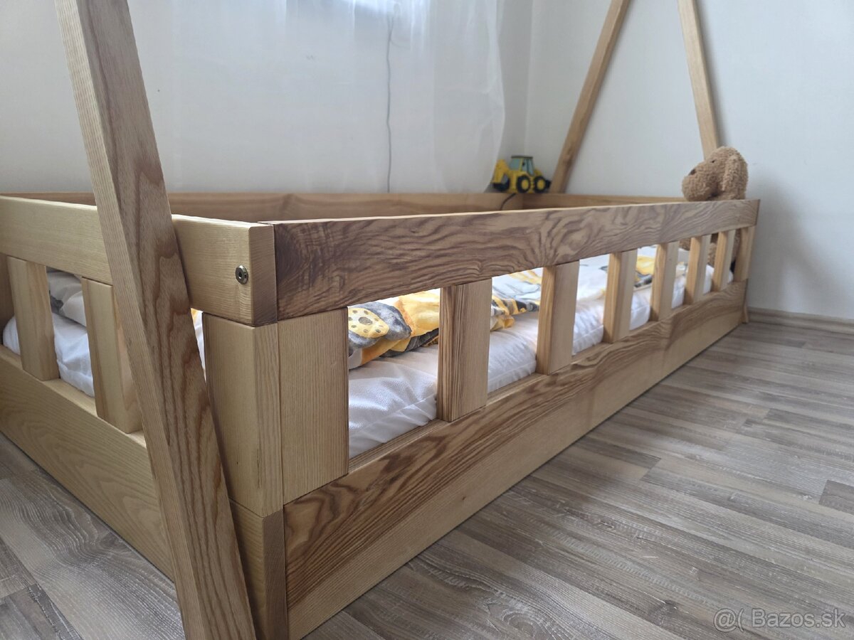 Detská posteľ- domček, masív - Jaseň - 3