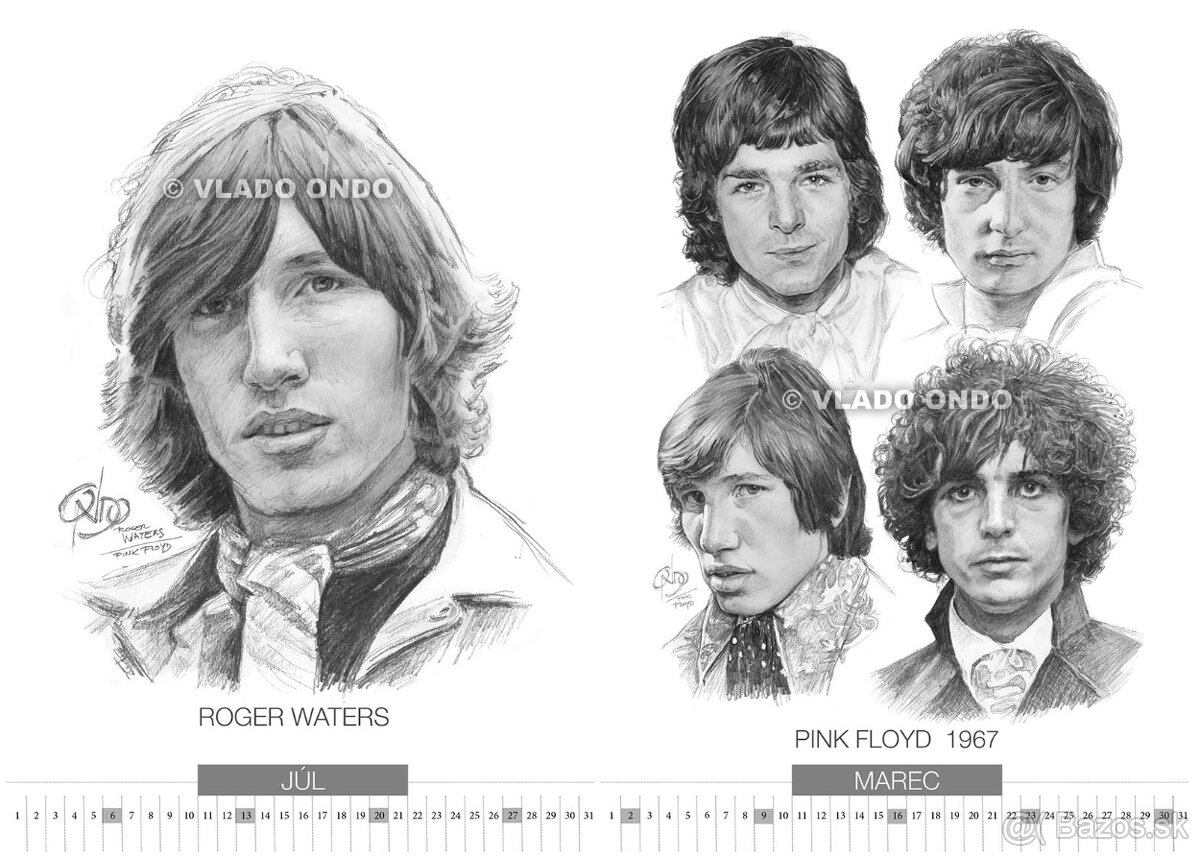 unikátny kreslený kalendár Pink Floyd 2026 - 3