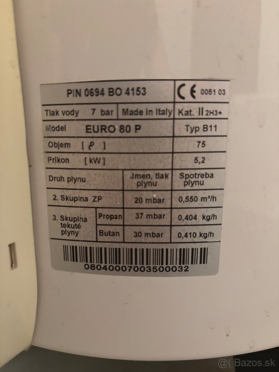 Plynový boiler 75l - 3