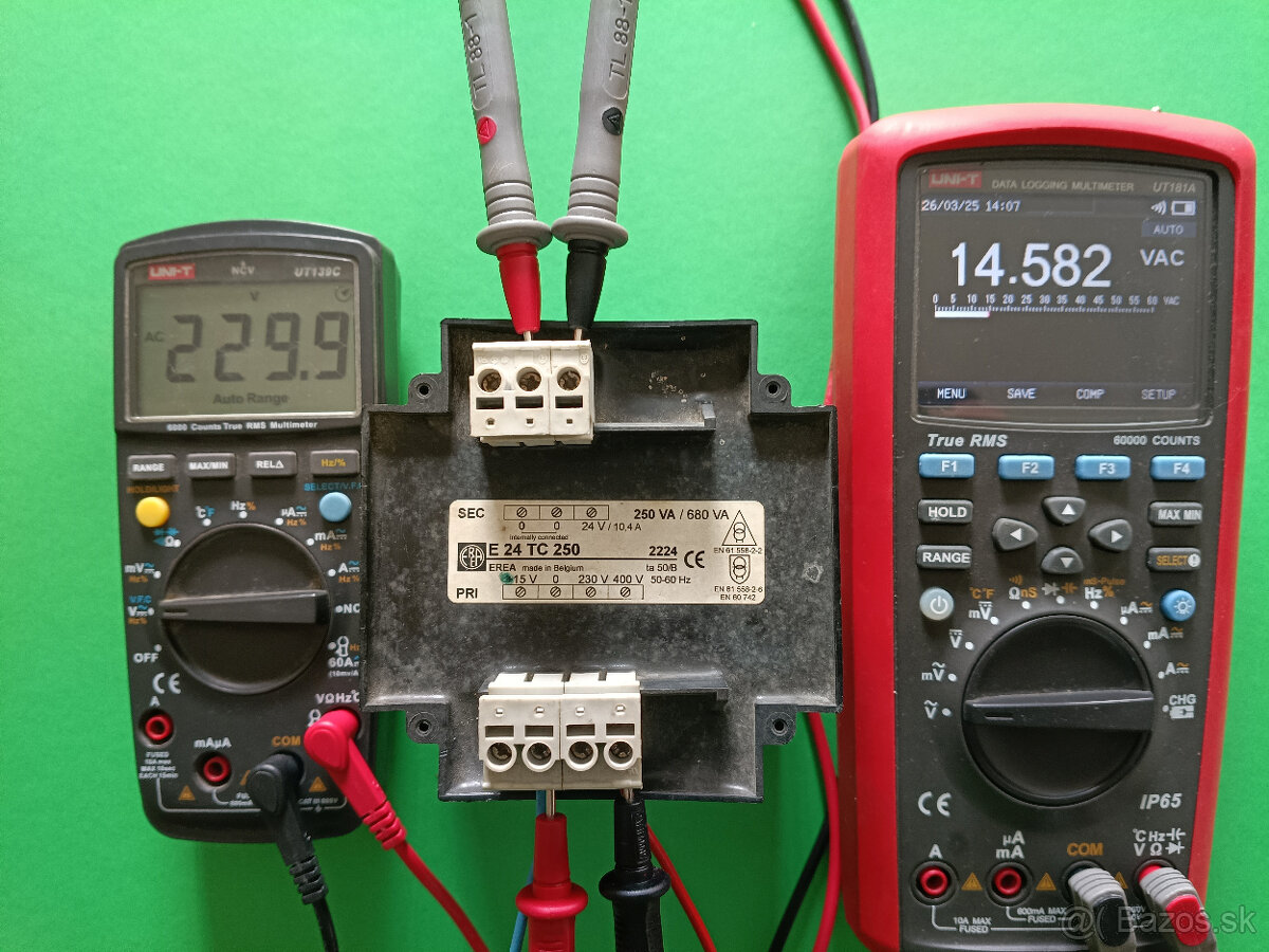 Predám transformátor 15V, 230V, 400V/ 24V, 10,4A, 250VA - 3