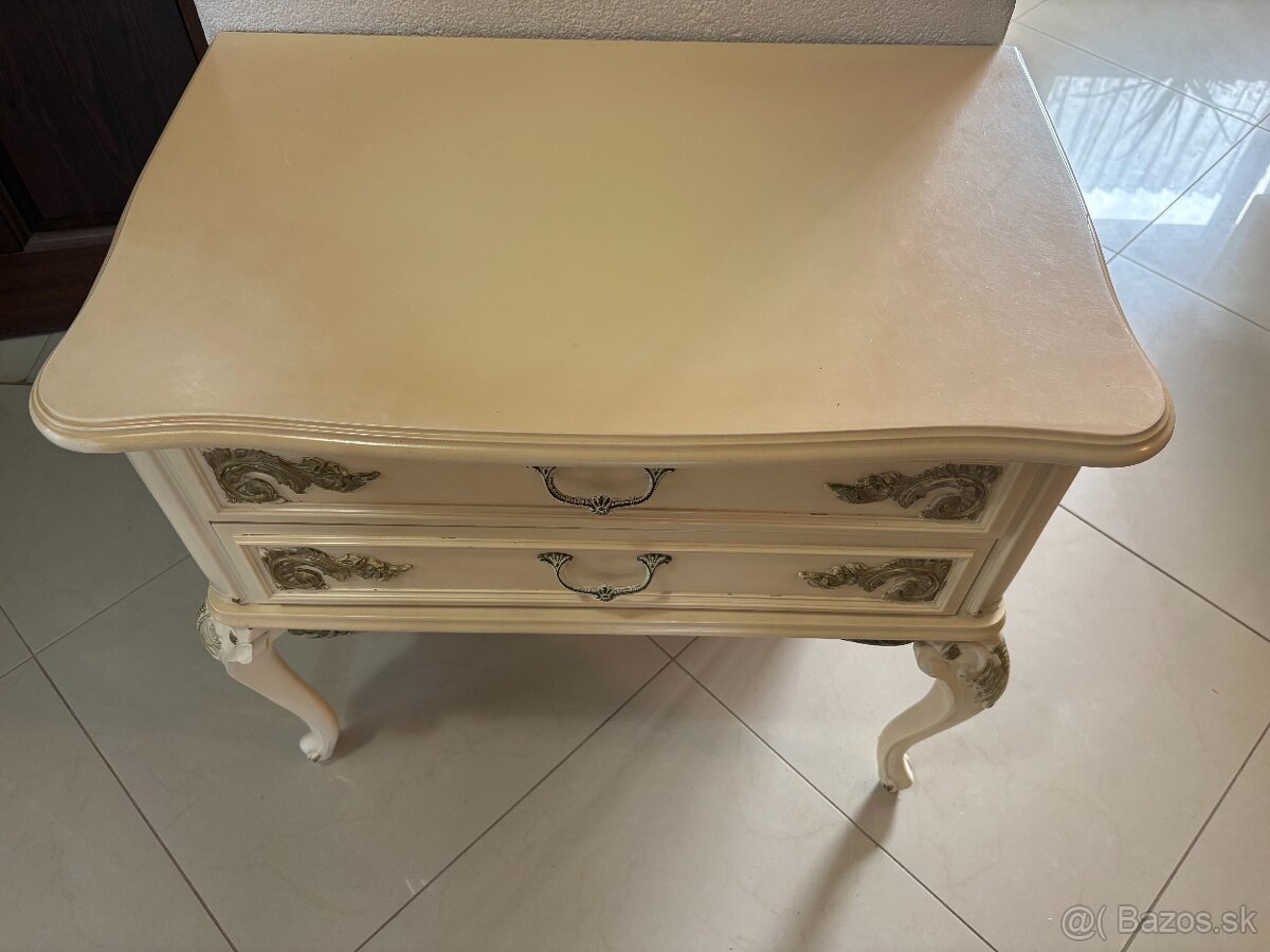 3 komody v rokoko štýle, krémovo-zlaté - 3
