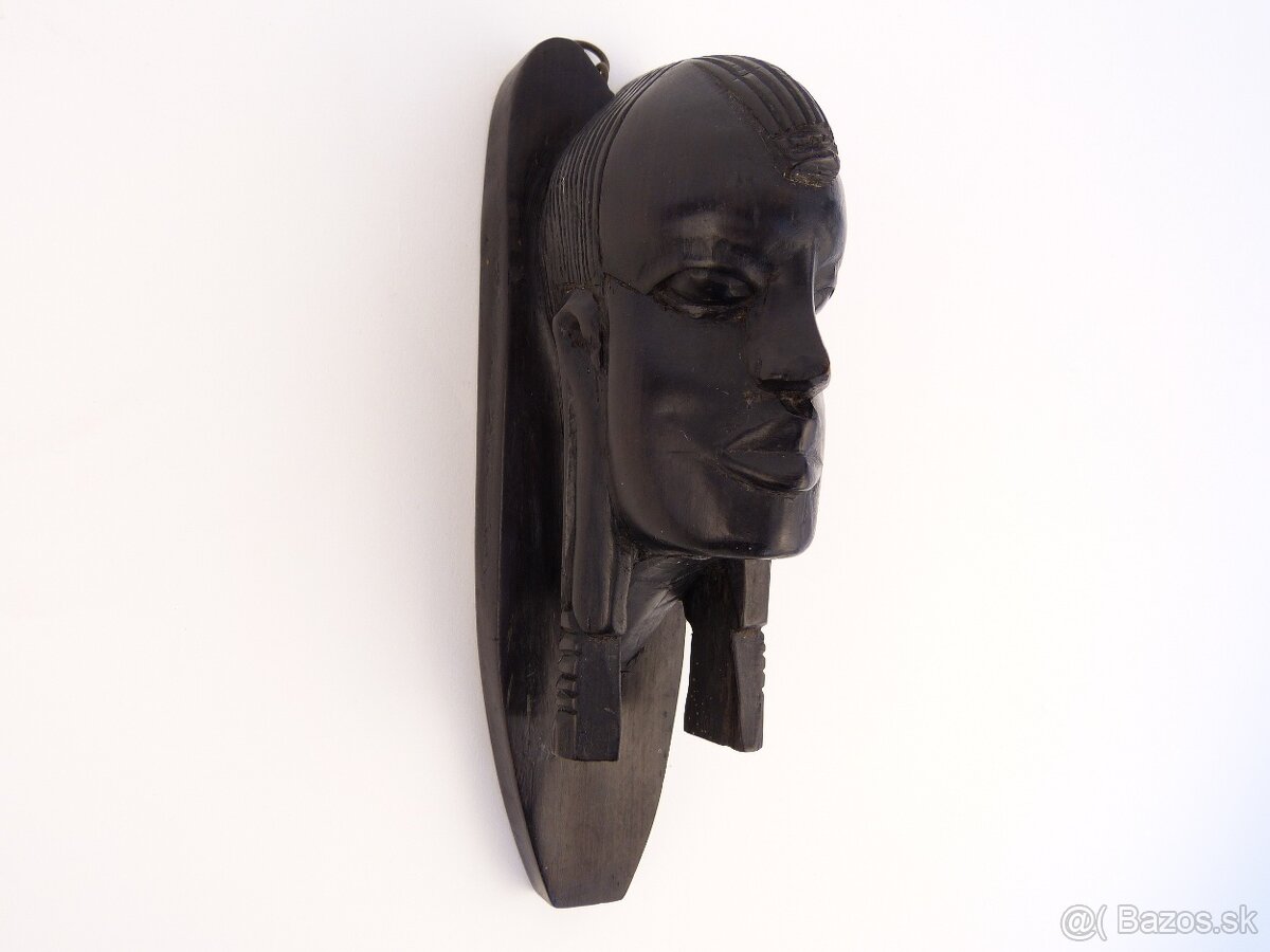 Africká Ebenová Busta - Maasai Bojovník - 3