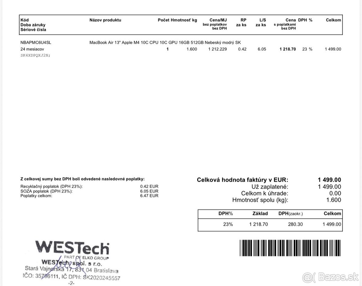 Macbook Air 13” M4 - 3