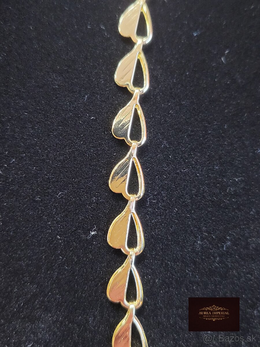 Krásna Pozlátená Srdiečková Retiazka - 3