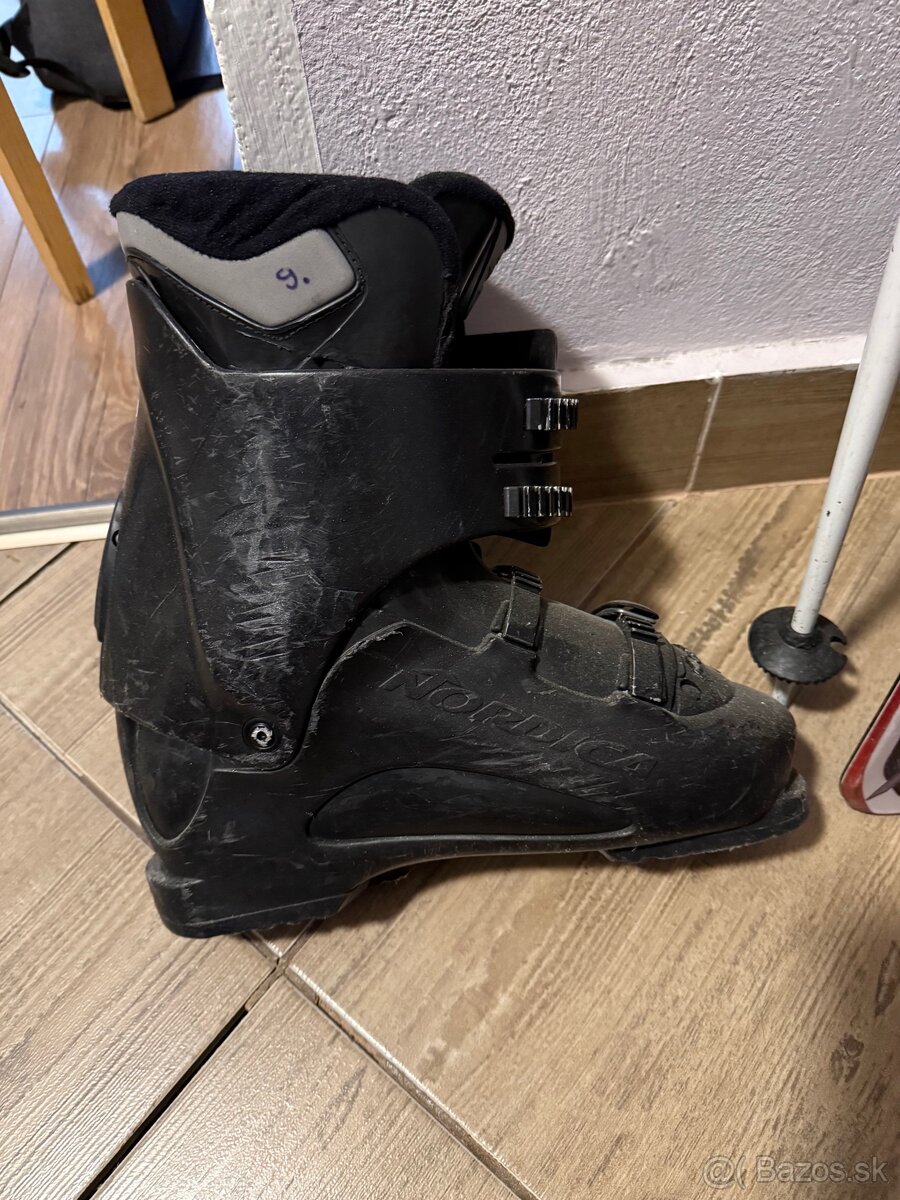 Predam sadu pánske lyže 155cm. Liziarky 43. Palice 120cm - 3