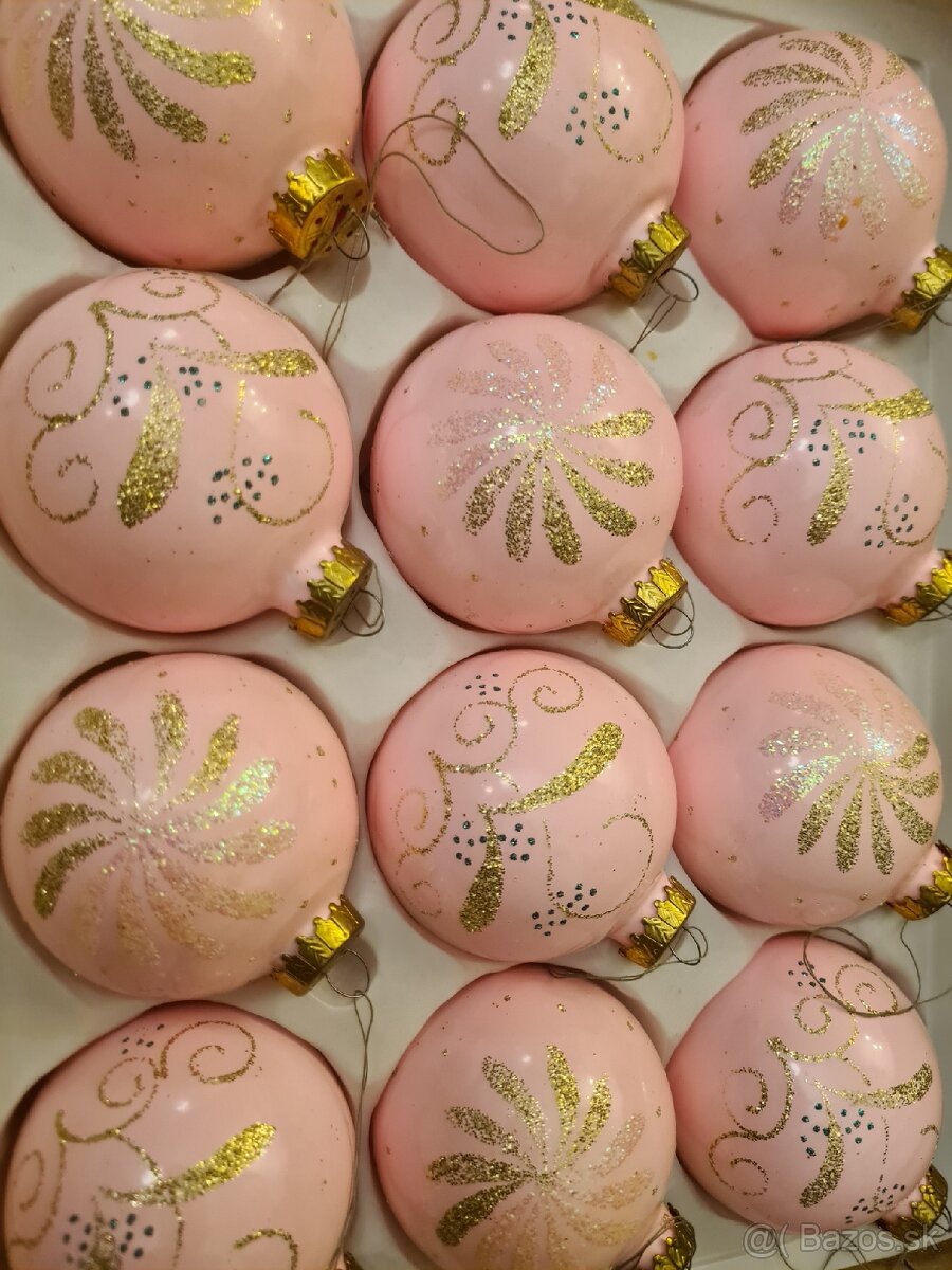 Vianočné ružové gule 12 ks - 3