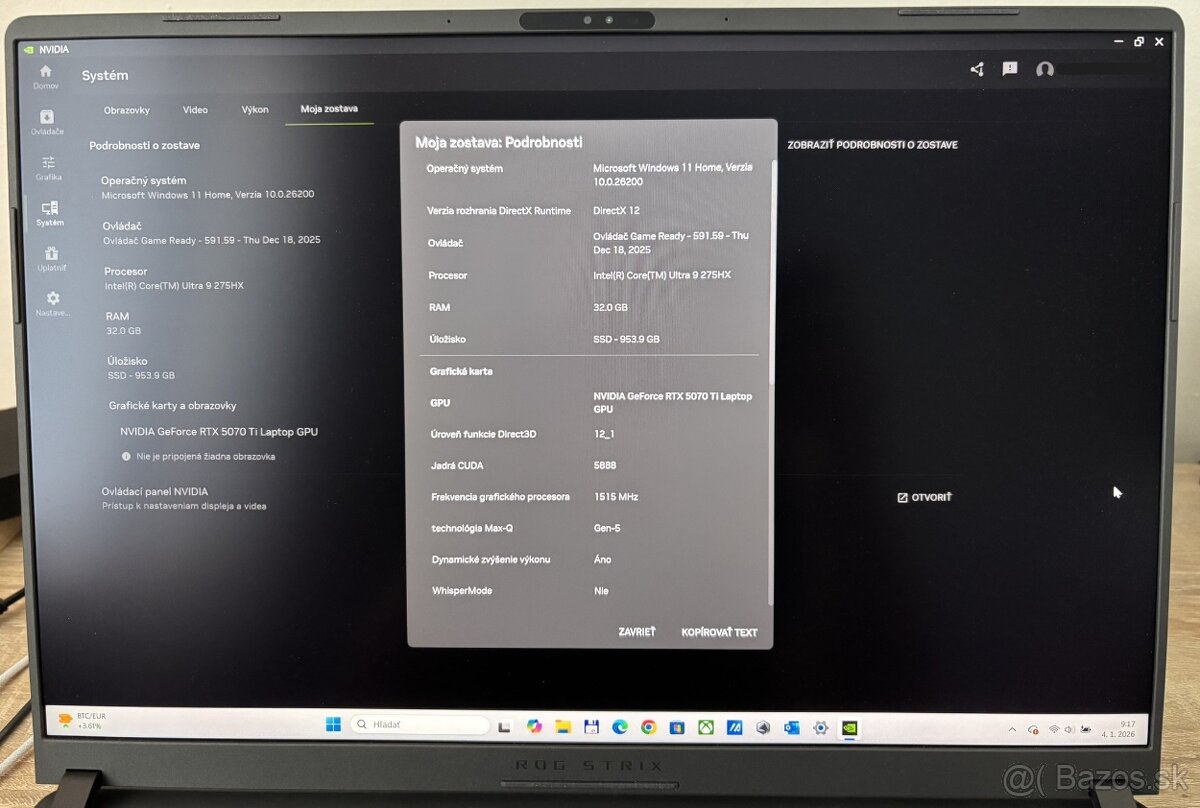 ASUS ROG Strix G16 5070Ti Eclipse Gray kovový - 3