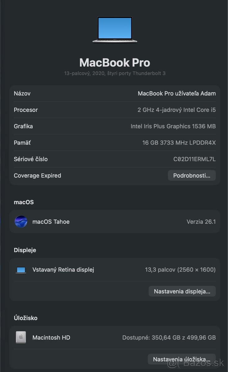 MacBook Pro 13” (2020) | i5 | 16 GB RAM | 512 GB SSD - 3