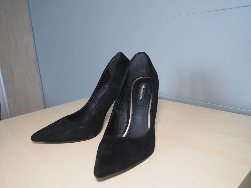 Čierne lodičky so strieborným opätkom 🔥 - 3