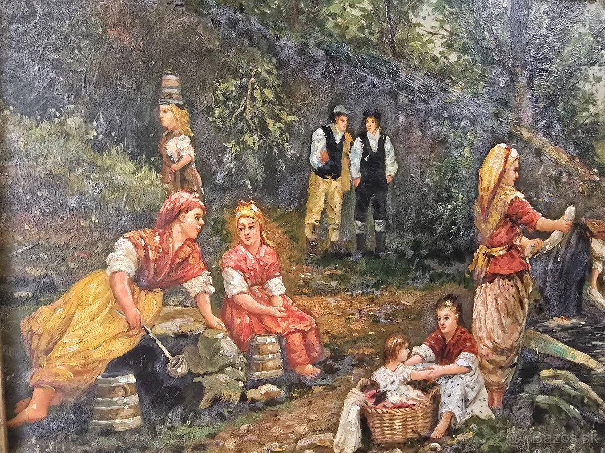 Starožitný obraz maľba na dreve - 3