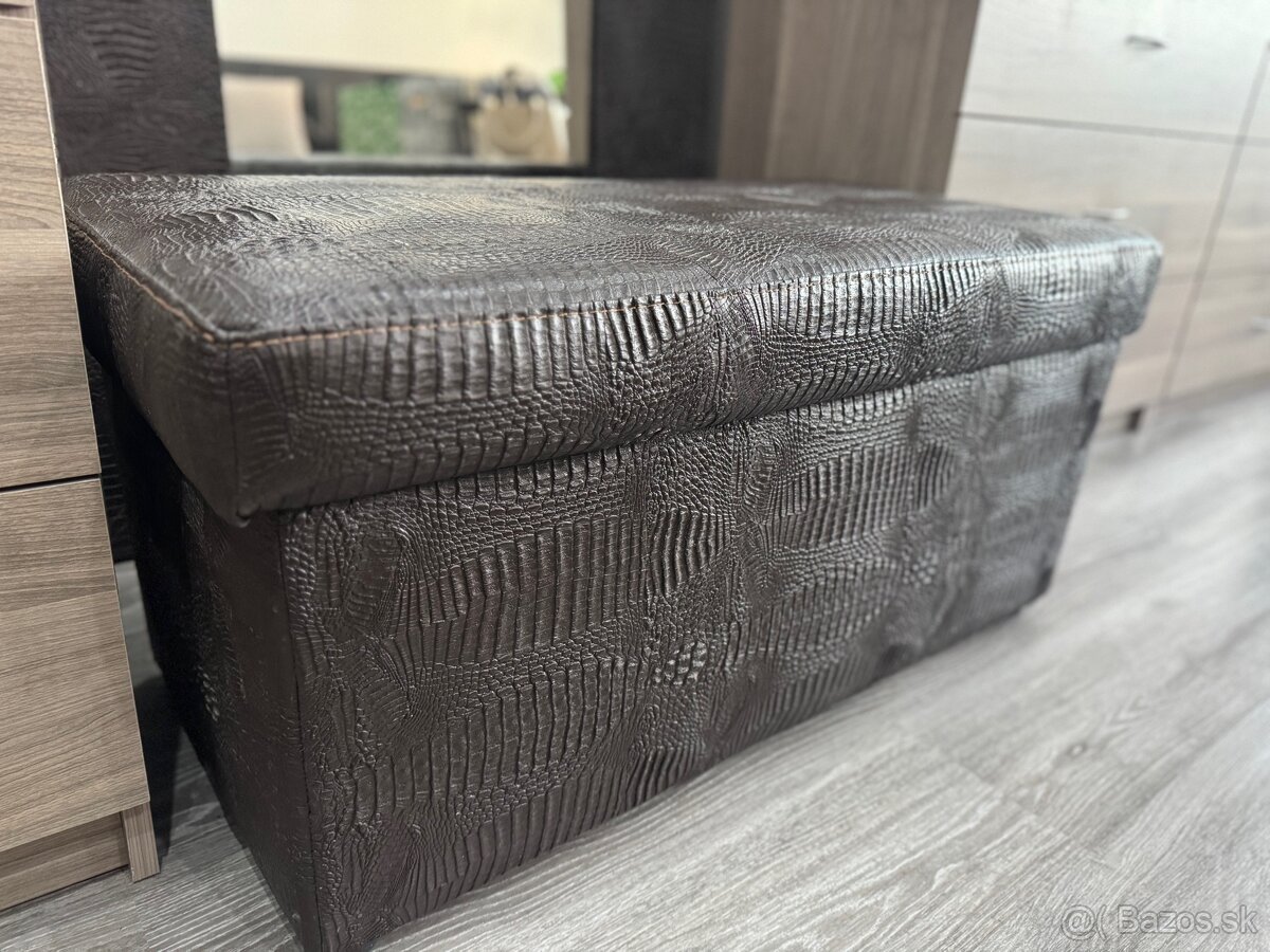 Luxusný set- kožené zrkadlo s taburetkou ( krokodíl) - 3