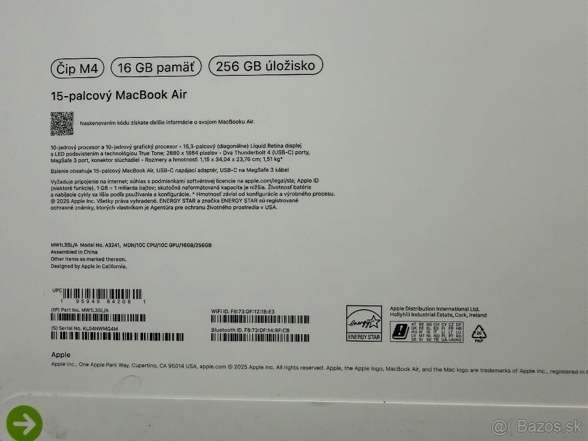 PREDAM/ VYMENIM MACBOOK AIR M4 15 PALCOV/ 2 ROKY ZARUKA - 3