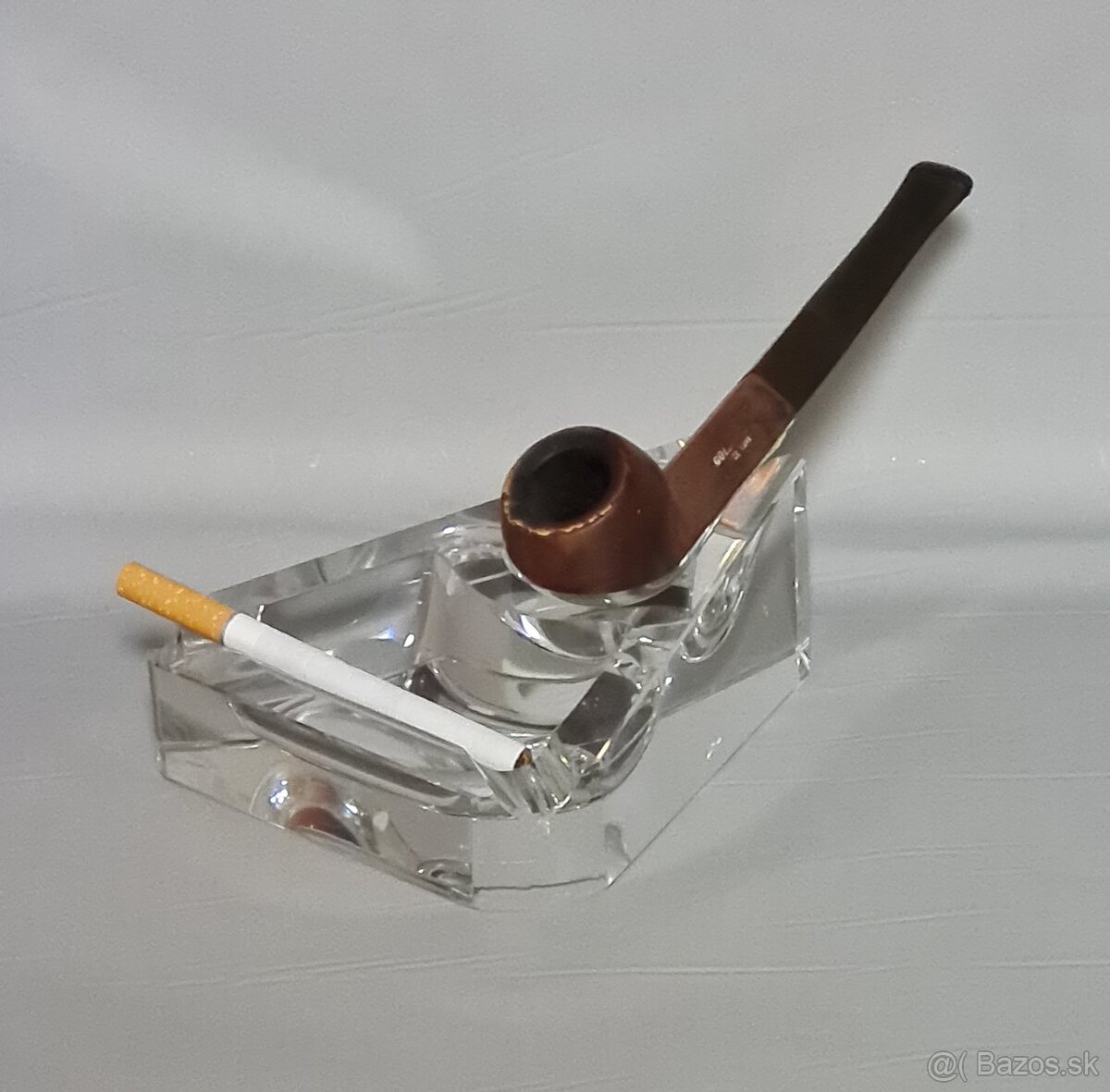Sklenený stojan na fajku a popolník - 3