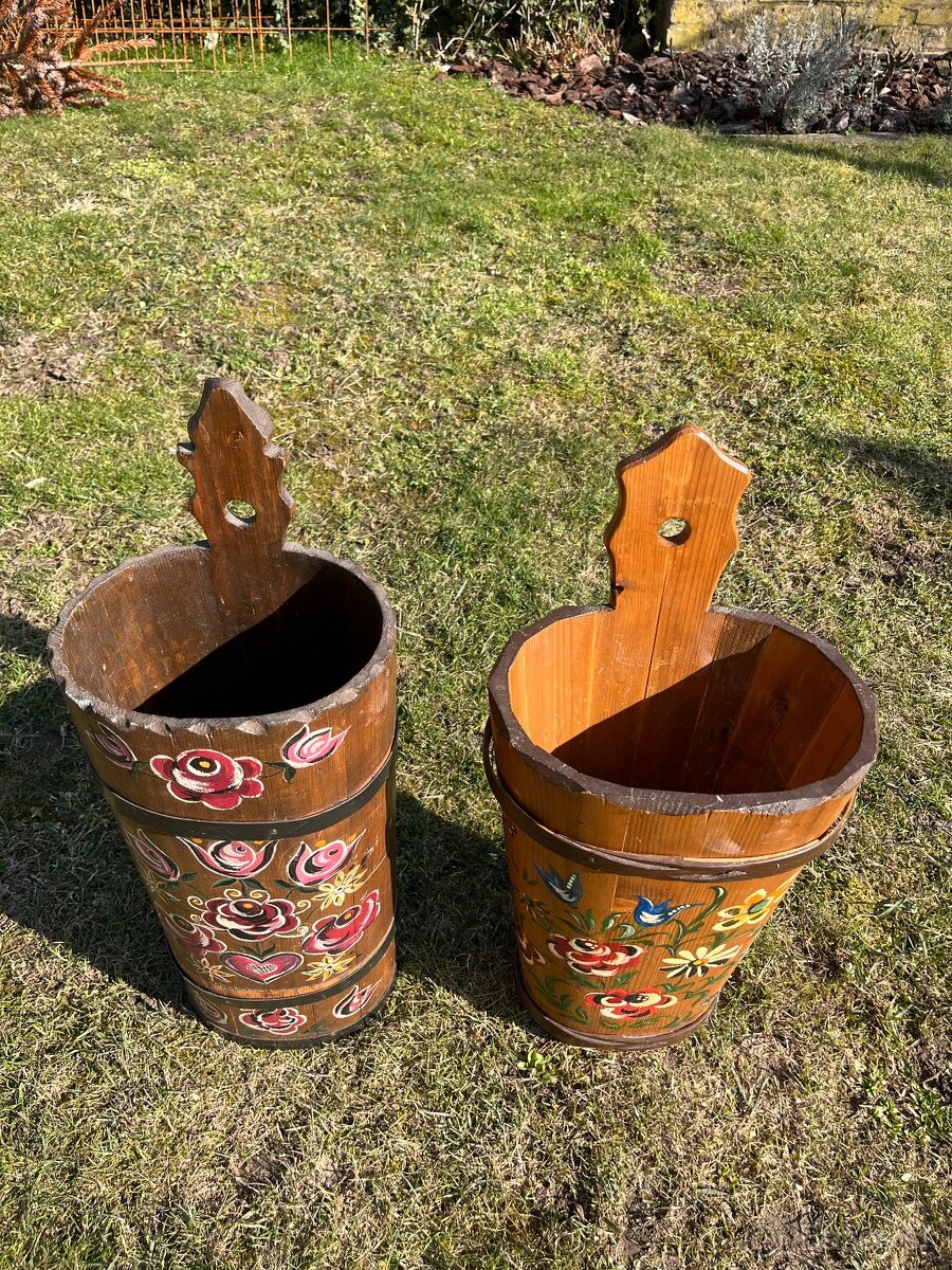 Drevené ručne maľované nádoby - 3