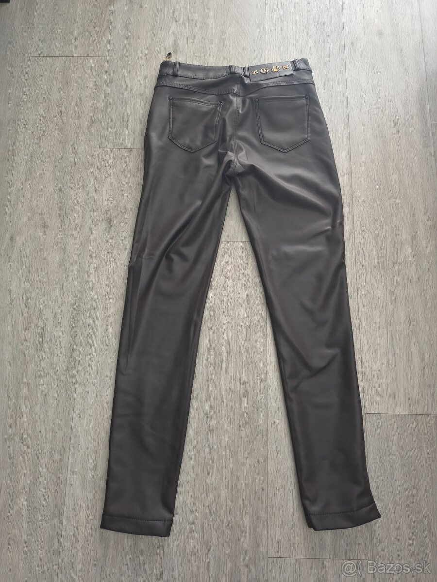 Dámske koženkové zateplené nohavice - 3