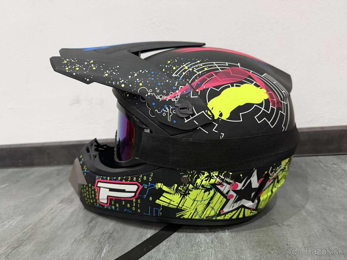 Predám prilbu – motocross, veľkosť M + okuliare zdarma - 3